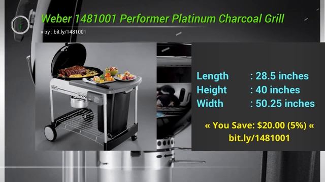 Charcoal Grill - Weber 1481001 Performer Platinum Charcoal Grill, Black смотреть онлайн