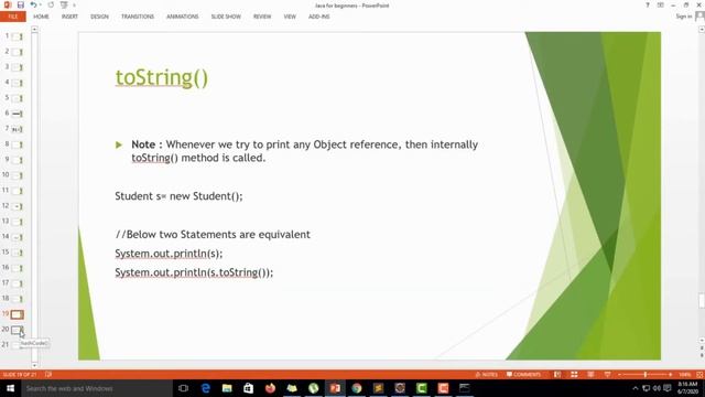 Object Class Method toString and hashCode смотреть онлайн