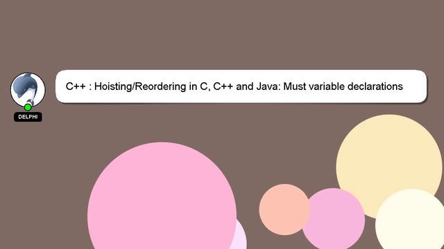 C++ : Hoisting/Reordering in C, C++ and Java: Must variable declarations always be on top in a cont смотреть онлайн
