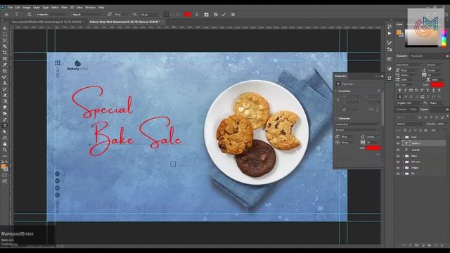How to Design Bakery Shop Sale Web Banner | Adobe Photoshop Tutorial | Speed Art | Grafix Mentor смотреть онлайн