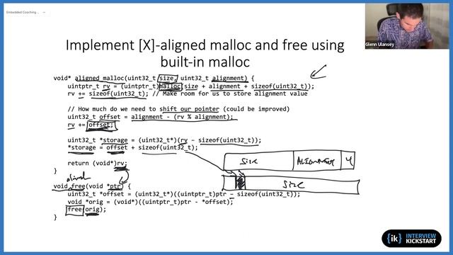 Implement an aligned malloc function using the built-in malloc function смотреть онлайн