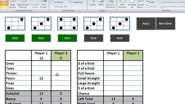 Excel VBA Yahtzee смотреть онлайн