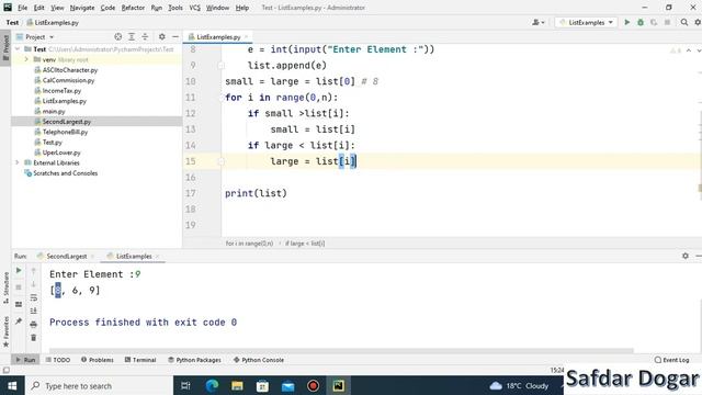 Python Program to Find Largest and Smallest Value in List | Python Tutorial for Beginners смотреть онлайн
