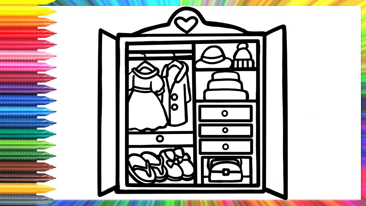 How to draw a wardrobe with clothes for children/Cómo pintar un armario con ropa para niños смотреть онлайн