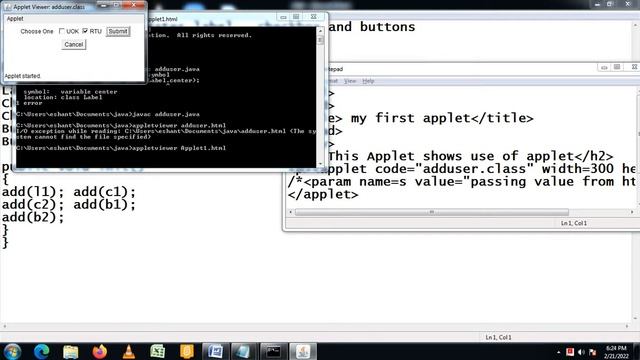 User Interface for Applets in java смотреть онлайн