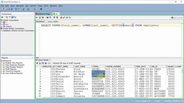 7.2 Single-Row Functions [Character Functions Case Conversion LOWER, UPPER, INITCAP Functios] смотреть онлайн