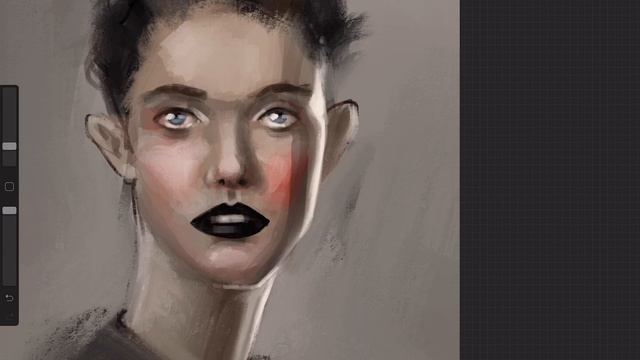 Рисую фэшн портрет девочки по фото референсу на iPad Pro в Procreate, процесс рисования смотреть онлайн