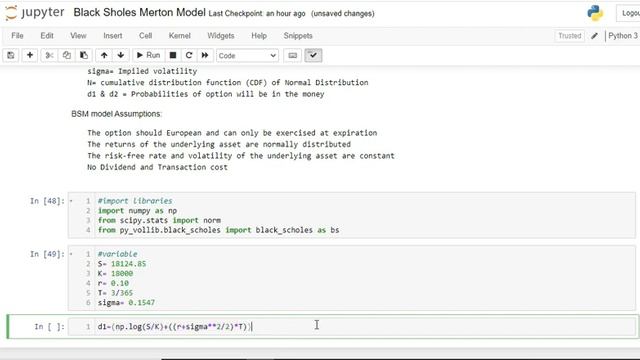 Black Sholes Merton BSM model in python | Option Pricing смотреть онлайн
