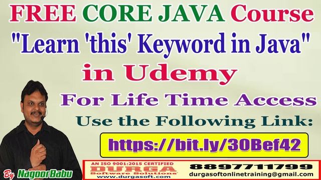 Free CORE JAVA Course "Learn 'this' Keyword in Java" in Udemy смотреть онлайн