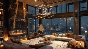 Расслабьтесь под ночной джаз ?️ Роскошная атмосфера гостиной – идеальна для сна и релаксации ?