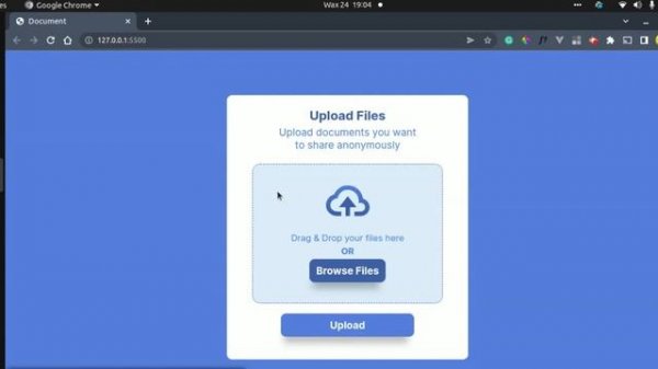 Anonymous Upload files HTML CSS and Javascript