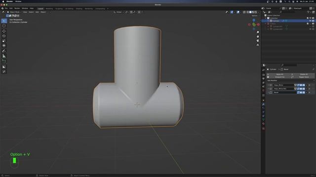 Blender Beginner Tutorial 3.4.1 2023 Combining Cylinders смотреть онлайн