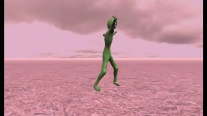 Зелёный человечек танцует