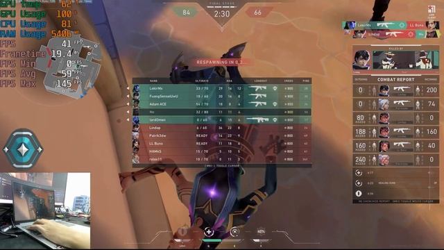 Lenovo Ideapad 1 AMD Ryzen 5 7520U Radeon Graphics 2GB 60Hz Pannel Valorant How Many FPS?