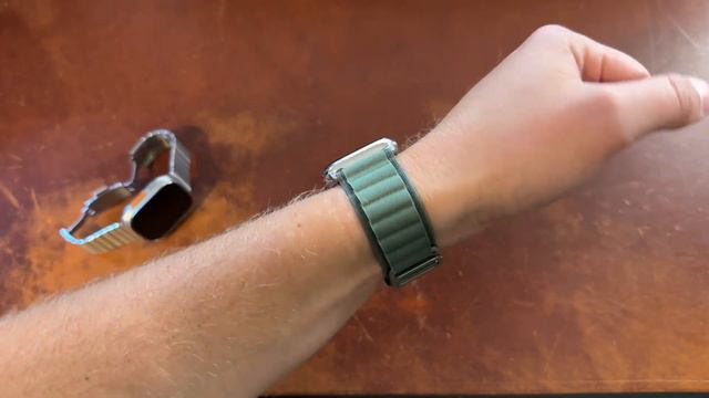 Alpine Loop On Old Apple Watch Series 7 Stainless Steel - Try On