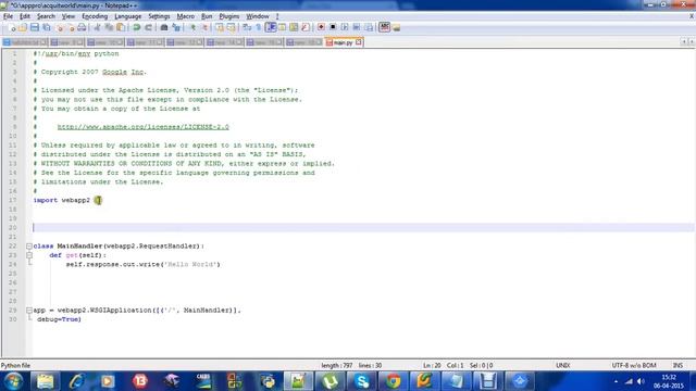 Python Hello World example using Google App Engine смотреть онлайн