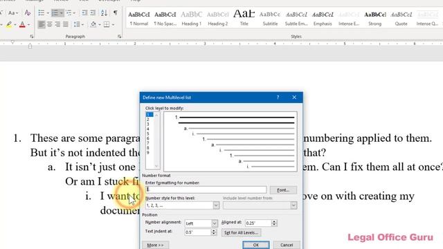 Fix indentation settings for automatically-numbered paragraphs in Microsoft Word смотреть онлайн