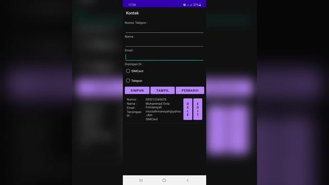 Aplikasi database tentang Data Kontak - Android Studio смотреть онлайн