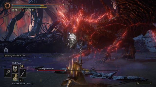 Elden Ring - FAITH Black Flame Build Lichdragon Fortissax Boss Fight смотреть онлайн