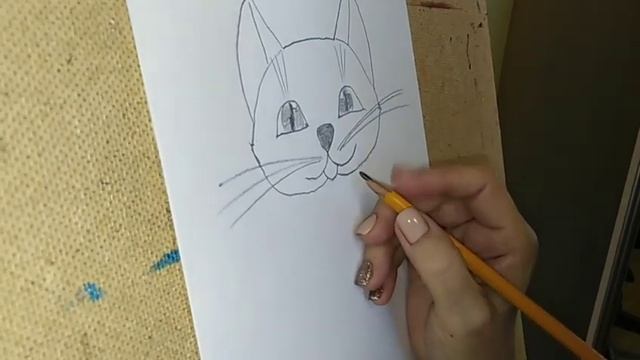 (обучалка) котик для начинающих художников, #какнарисоватькотика смотреть онлайн