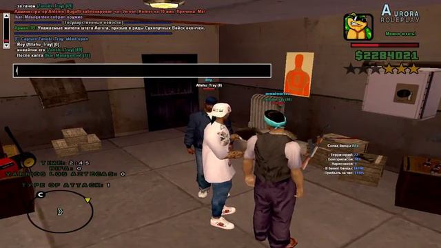 [SAMP]Играю на Aurora RP я лидер рифы!Кину инвайт в банду на районе! смотреть онлайн