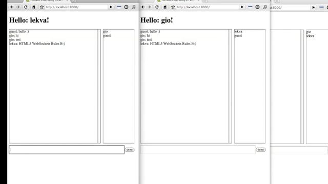HTML5 WebSockets Demo смотреть онлайн