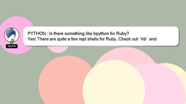PYTHON : Is there something like bpython for Ruby? смотреть онлайн