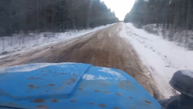 Дорога в порт Усть-Луга, Кингисеппский р-н. 29.01.2023 смотреть онлайн
