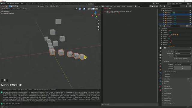 Blender 3D. Выровнять объекты по осям координат. Скрипт. Blender Scripting. смотреть онлайн