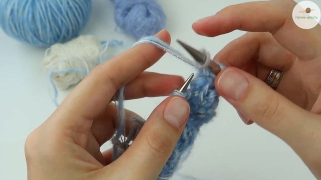 Принцип вязания треугольной шали/платка. Делаем красивые прибавки. МК Платок спицами из микса пряжи смотреть онлайн