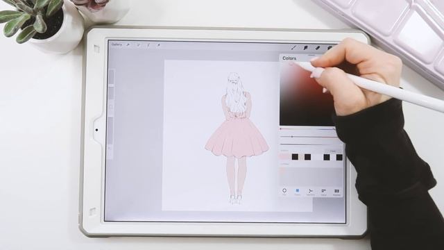 How to Draw Fashion Girl with Stamp Brushes in Procreate - Step by Step Tutorial смотреть онлайн