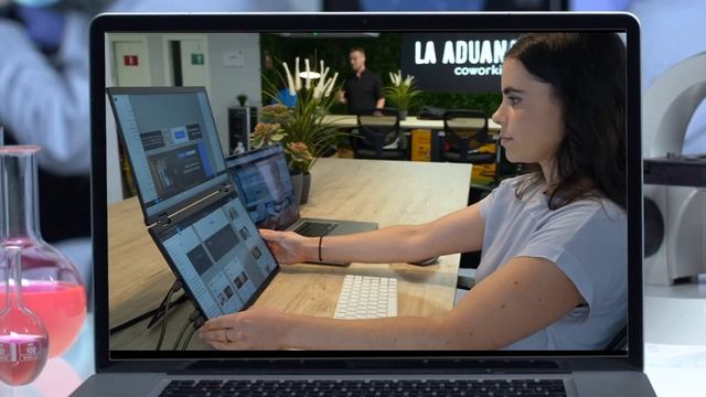 world first dual screen foldable monitor - uperfect delta unboxing ASMR смотреть онлайн