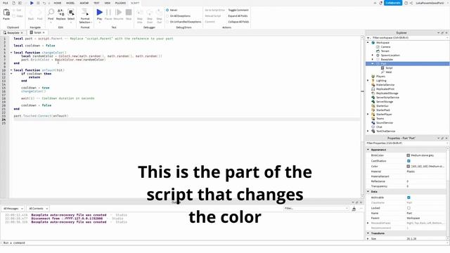 How to Change a Random Color of a Part on Touch - Roblox Studio смотреть онлайн