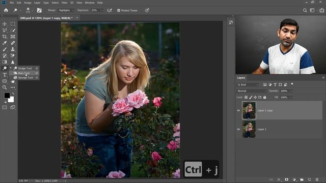 Dodge, Burn & Sponge Tools in Photoshop Training Tutorial - Class 22 - Hindi / Urdu смотреть онлайн