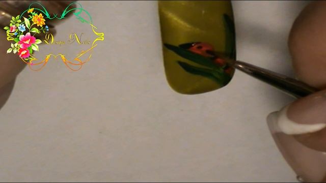 Дизайн ногтей "Божья коровка".Гель краски.Маникюр для начинающих. смотреть онлайн