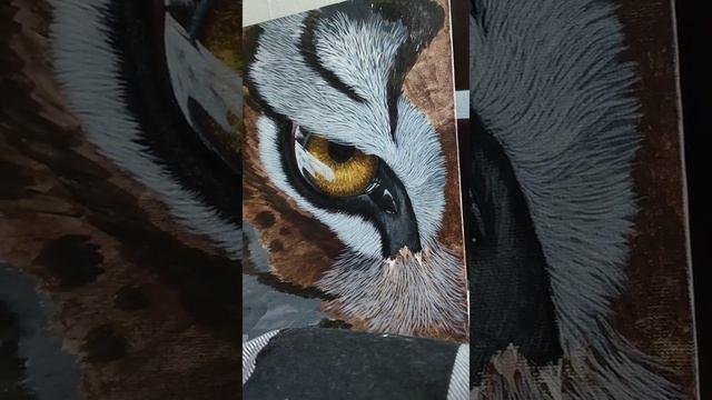 Как нарисовать белую шерсть акрилом. Тигр