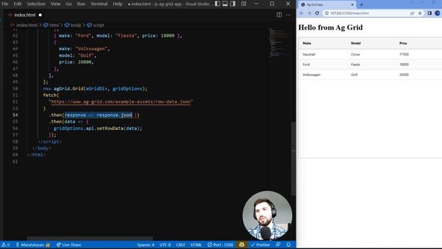 Getting Started With AG Grid Community edition using Vanilla Javascript смотреть онлайн