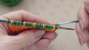 Ленивый мозаичный жаккард спицами. Поворотные и круговые ряды. Схемы.