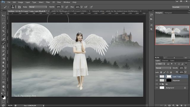 Princess Of Dove: Dispersion Effect: Mind BNK48 EP.11: Photoshop Fantasy Tutorial (7ack Fantasy Art