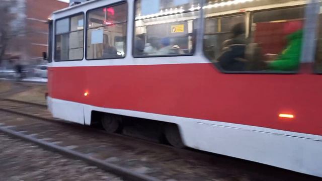 Трамвайный вагон №65 Омск, маршрут №4. смотреть онлайн