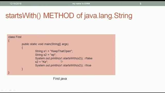 String API in Java | #19 | startsWith() and endsWith() Methods of the String Class in java смотреть онлайн