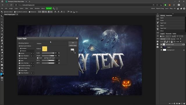 SPOOKY/SCARY HALLOWEEN TEXT TUTORIAL 2021! (Photopea/Photoshop Tutorial) смотреть онлайн
