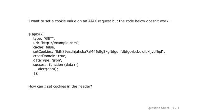 jQuery : How to set cookie value with AJAX request? смотреть онлайн