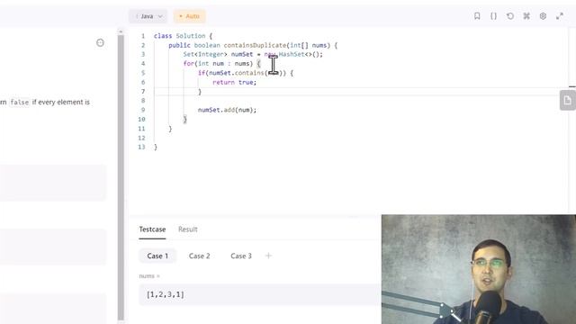 Leetcode 217 Contains Duplicate - Java объяснение решения с помощью хэширования смотреть онлайн