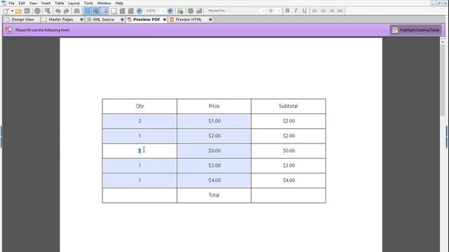 Calculations In Expanding Tables In Adobe LiveCycle Designer ES4 ®