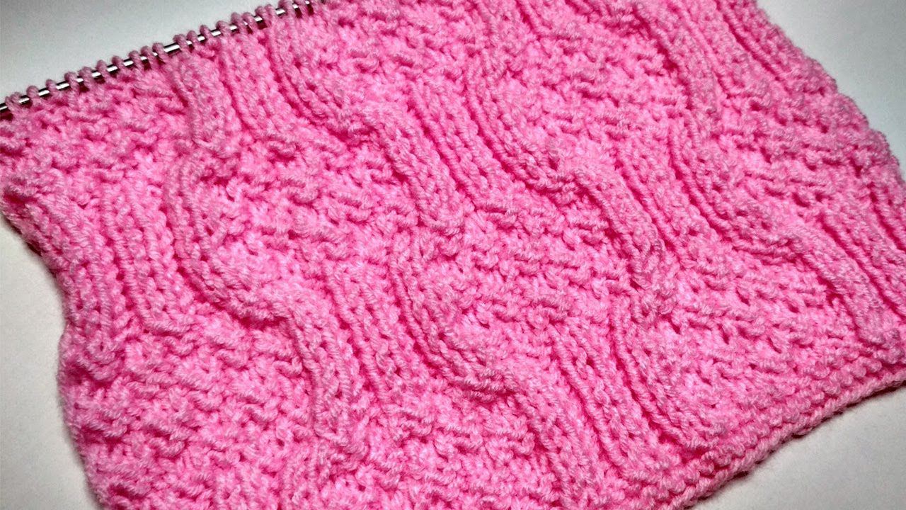 Объемный красивый двухсторонний узор спицами. Простой узор для начинающих!