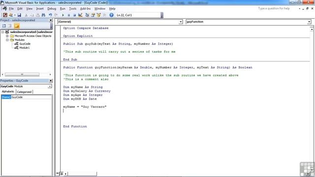 VBA for Access Tutorial | How to Declare Variables and Constants | InfiniteSkills смотреть онлайн