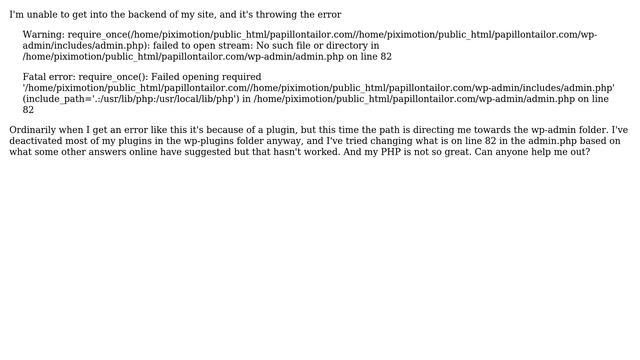 Wordpress: PHP getting error when trying to access WP-Admin Dashboard смотреть онлайн