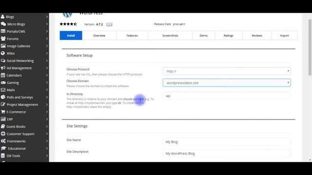 WordPress (WP) Install Version Latest (4.7.2) - Hostgator CPanel смотреть онлайн