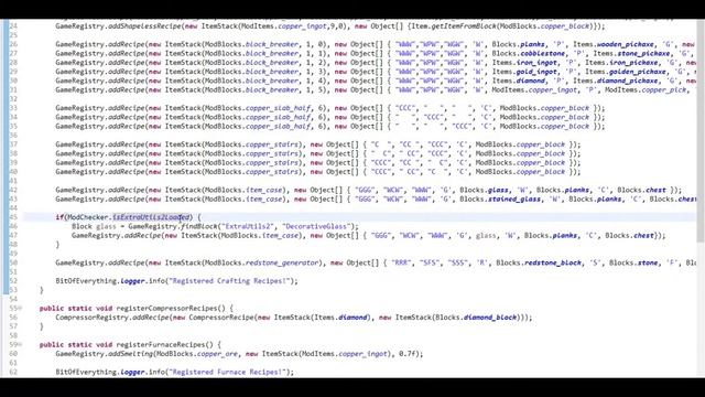 Minecraft Modding Tutorial | Mod Integration - Detecting other mods & Crafting Recipes (1.8.9) смотреть онлайн